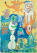 "Друзья Деда Мороза - снеговик и олень", Танит Бисенов, 6 лет