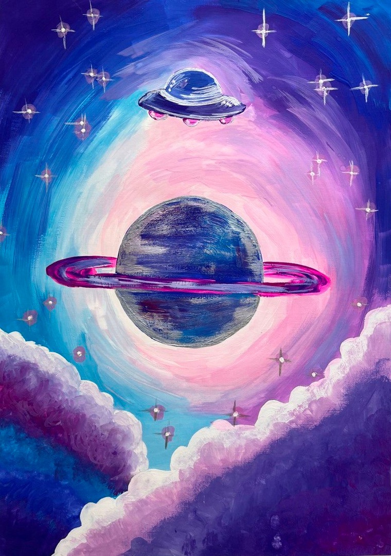 СТАРШАЯ возрастная категория. Номинация: "В полёт!». Есения Помалюк. г.Саратов, читатель детской библиотеки №27 МУК "ЦБС". «На звёздной орбите»