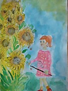 Коробицына Мария-Кристина, 8 лет. "Бабочки в подсолнухах". г.Туймазы, МАОУ СОШ 6. Руководитель: Цыганова Марина Ивановна