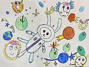 МЛАДШАЯ возрастная категория. Номинация: «Бескрайняя Вселенная», Катаева Мария. г.Санкт-Петербург, Педагог: Денисова Т.Н. «Где-то есть весёленькие планеты…»