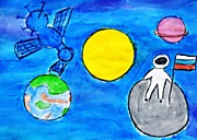 Младшая возрастная категория. Конкурс рисунков. Номинация: «Бескрайняя Вселенная».  Максимова Диана. МОУ "Дороховская СОШ" Тверской области• Педагог: Венсяцкая М.А.  Название работы: «Луна»