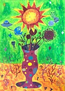 Старшая возрастная категория. Номинация: «Бескрайняя Вселенная». Название работы: «Космический букет». Шелахова Дарья. МОУДО «Балабановская ДШИ». Преподаватель: Жукова Т.В.