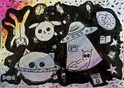 МЛАДШАЯ возрастная категория. Номинация:  «Бескрайняя Вселенная», Федоткина Ева. г.Санкт-Петербург, Педагог: Денисова Т.Н. "Космический комикс"