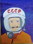 СТАРШАЯ возрастная категория. Номинация: «Легенда космоса», Зара Эхаева. МОУ ДМШ п.Пречистое. Педагог: Соколова Т.Ю. "Портрет Гагарина"